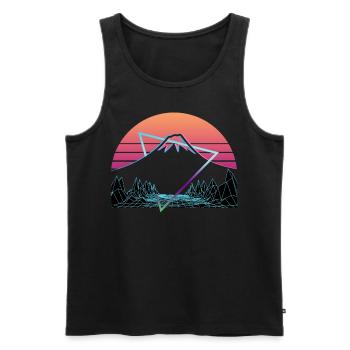 Berg Fuji Fujiyama Fuji San Vaporwave Ästhetik - Männer Premium Bio Tank Top - Schwarz - Vorne - AI Model Male 178 light (178cm)