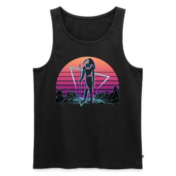 Thoth Ägyptischer Gott Ägypten Vaporwave Ästhetik - Männer Premium Bio Tank Top - Schwarz - Vorne - AI Model Male 178 light (178cm)