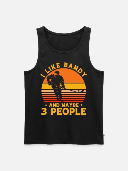 Jag gillar Bandy och kanske 3 Personer - Ekologisk premium tanktopp herr - svart