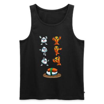 Aisa Kawaii Sushi Fusion Fisch und Reis Japan - Männer Premium Bio Tank Top - Schwarz - Vorne - AI Model Male 178 light (178cm)