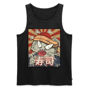 Kaiju Sushi Kanagawa Wve Japanische Ästhetik - Männer Premium Bio Tank Top - Schwarz - Vorne - Michal (187cm)