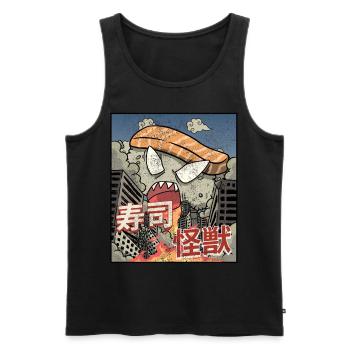 Kaiju Sushi Kanagawa Wve Japanese Aesthetics - Men's Premium Organic Tank Top - black - Front - AI Model Male 178 light (178cm)