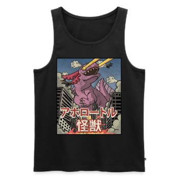 Kaiju Axolotl Japanische Ästhetik Kaijin - Männer Premium Bio Tank Top - Schwarz - Vorne - AI Model Male 178 light (178cm)