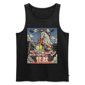 Kaiju Einhorn Japanische Ästhetik Kaijin - Männer Premium Bio Tank Top - Schwarz - Vorne - AI Model Male 178 light (178cm)