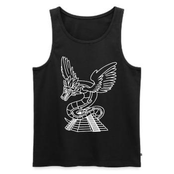 Quetzalcoatl Aztec Serpent Mayan Temple Inca - Men's Premium Organic Tank Top - black - Front - AI Model Male 178 light (178cm)