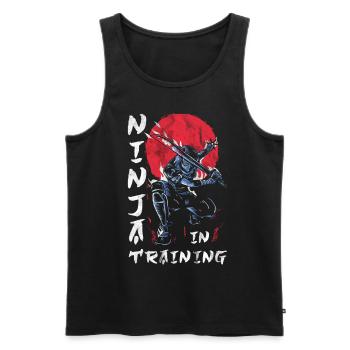 Ninja - Männer Premium Bio Tank Top - Schwarz - Vorne - AI Model Male 178 light (178cm)
