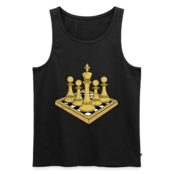 Chess Gift Board Game Chess Game Chess Board - Men's Premium Organic Tank Top - black - Front - AI Model Male 178 light (178cm)