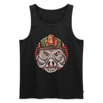 Wildschwein Keiler - Männer Premium Bio Tank Top - Schwarz - Vorne - AI Model Male 178 light (178cm)