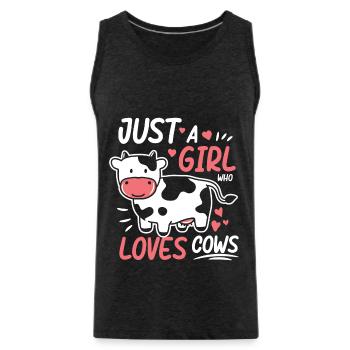 Cow lover calf farm girl farmer - Men's Premium Organic Tank Top - charcoal grey - Front - Alexander (188cm)
