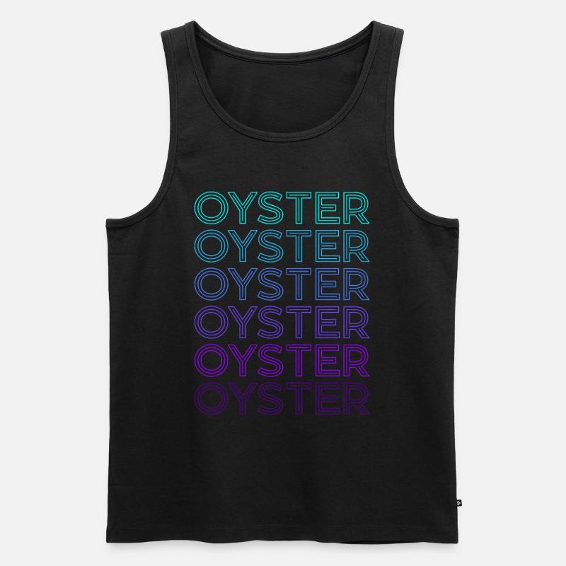Auster Retro - Männer Premium Bio Tank Top - Schwarz