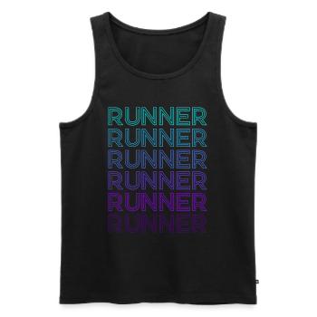Läufer Marathon Laufen Retro - Männer Premium Bio Tank Top - Schwarz - Vorne - Michal (187cm)