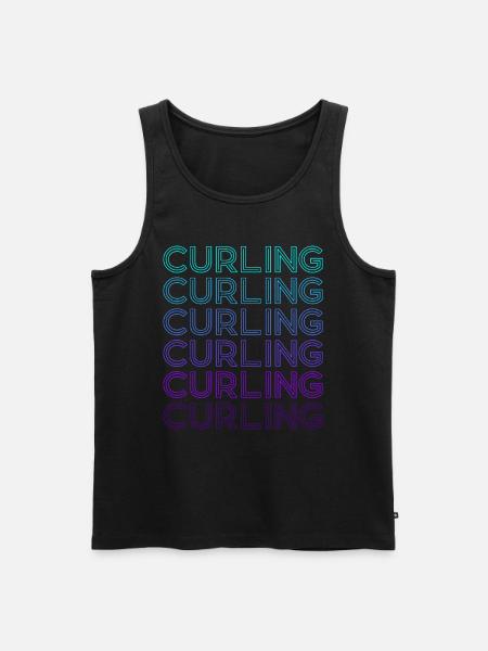 Curling Stone Player Retro - Men's Premium Organic Tank Top - black