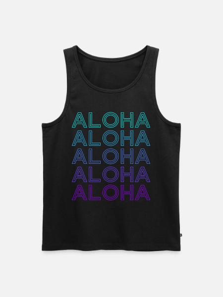 Aloha Hibiscus Hawaii Flower Retro - Men's Premium Organic Tank Top - black