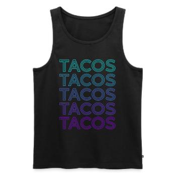 Tacos Retro - Männer Premium Bio Tank Top - Schwarz - Vorne - Michal (187cm)