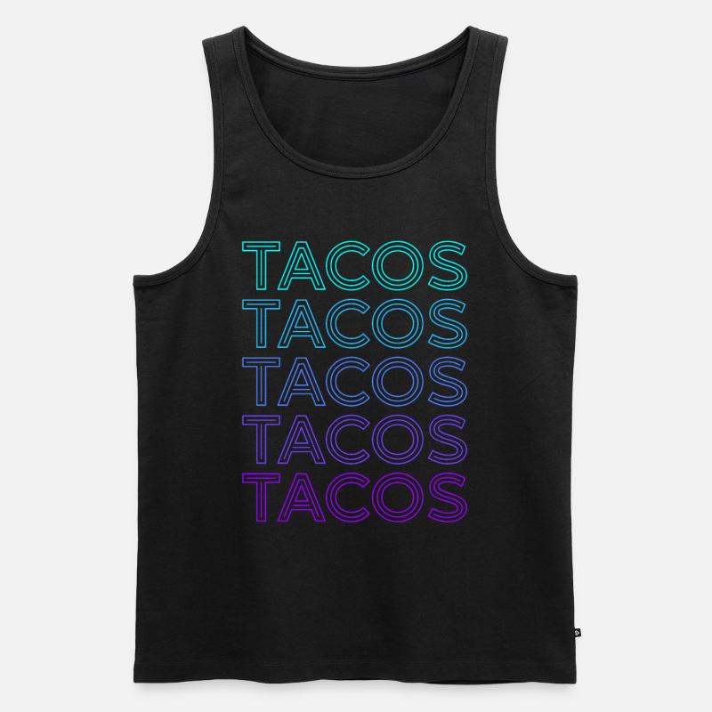 Tacos Retro - Männer Premium Bio Tank Top - Schwarz