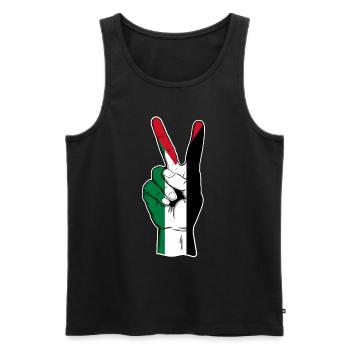Palestine - Débardeur bio Premium Homme - noir - Devant - Michal (187cm)