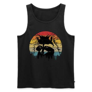 Waschbär Racoon Tier Geschenk Frettchen Marder - Männer Premium Bio Tank Top - Schwarz - Vorne - Michal (187cm)