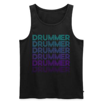 Drummer Drums Retro - Men's Premium Organic Tank Top - black - Front - AI Model Male 178 light (178cm)