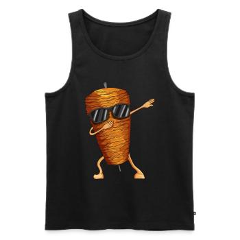 Doner kebab lover doner kebab brochette de viande dabbing - Débardeur bio Premium Homme - noir - Devant - AI Model Male 178 light (178cm)
