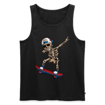Skateboarding Skaten Skelett macht Dabbing Tanzt - Männer Premium Bio Tank Top - Schwarz - Vorne - Michal (187cm)