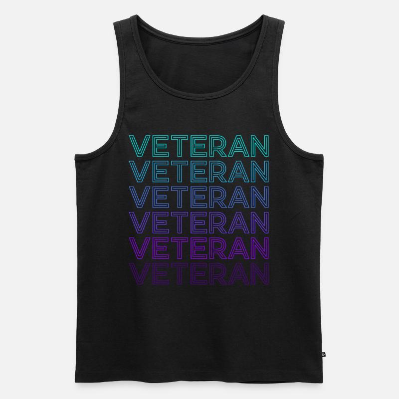 Veteranen-Retro - Männer Premium Bio Tank Top - Schwarz