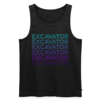 Opérateur d’excavatrice Construction Retro - Débardeur bio Premium Homme - noir - Devant - Michal (187cm)