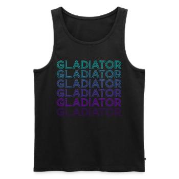 Gladiator Retro - Men's Premium Organic Tank Top - black - Front - AI Model Male 178 light (178cm)