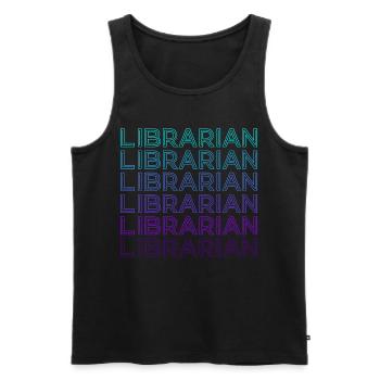 Librarian Retro - Men's Premium Organic Tank Top - black - Front - AI Model Male 178 light (178cm)