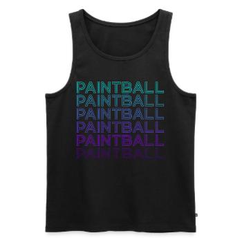 Équipe de joueurs de paintball Retro - Débardeur bio Premium Homme - noir - Devant - AI Model Male 178 light (178cm)