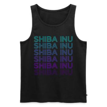 Shiba Inu Rétro - Débardeur bio Premium Homme - noir - Devant - Michal (187cm)
