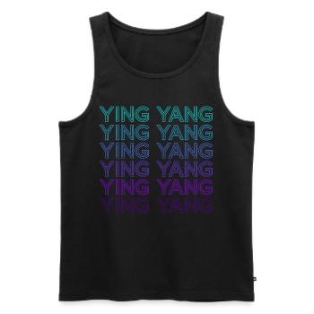 Ying Yang Yin Yang Retro - Männer Premium Bio Tank Top - Schwarz - Vorne - AI Model Male 178 light (178cm)