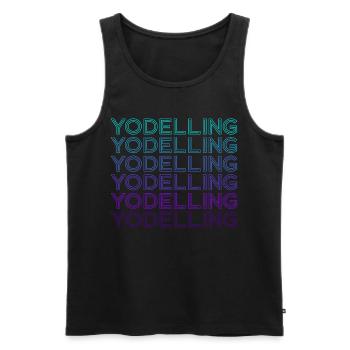 Jodel-Retro - Männer Premium Bio Tank Top - Schwarz - Vorne - AI Model Male 178 light (178cm)