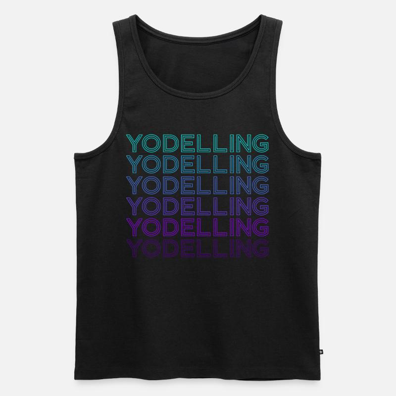 Jodel-Retro - Männer Premium Bio Tank Top - Schwarz