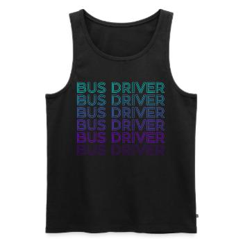Bus driver Bus ride Retro - Men's Premium Organic Tank Top - black - Front - AI Model Male 178 light (178cm)