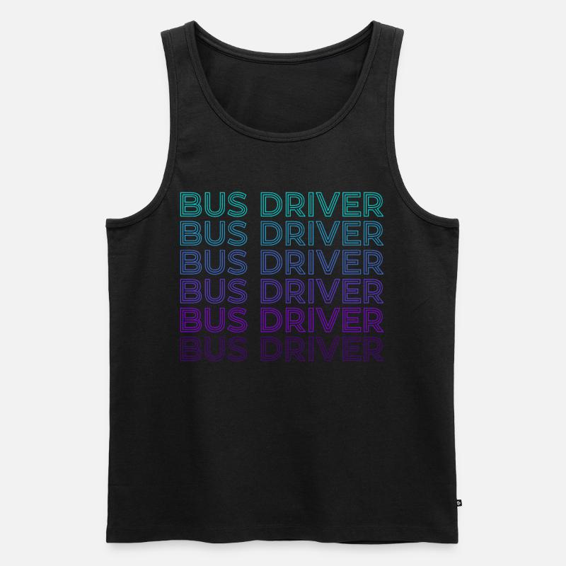 Busfahrer Busfahren Retro - Männer Premium Bio Tank Top - Schwarz