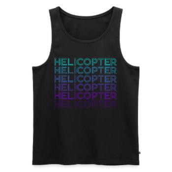 Helicopter Pilot Aviation Retro - Men's Premium Organic Tank Top - black - Front - Michal (187cm)