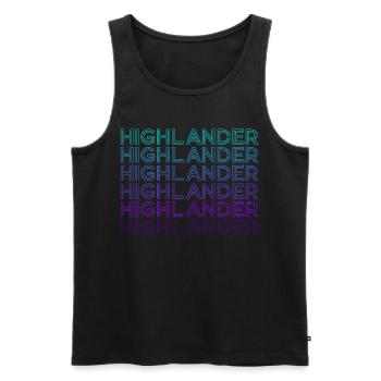 Highlander Scottish Highland Cow Retro - Men's Premium Organic Tank Top - black - Front - AI Model Male 178 light (178cm)