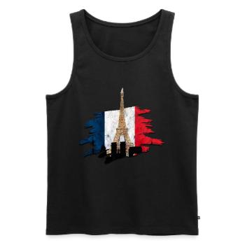 Frankreich - Männer Premium Bio Tank Top - Schwarz - Vorne - AI Model Male 178 light (178cm)