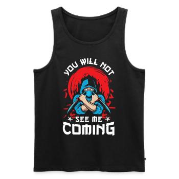 Ninja Tshirt Kids Men Ninjutsu - Men's Premium Organic Tank Top - black - Front - AI Model Male 178 light (178cm)
