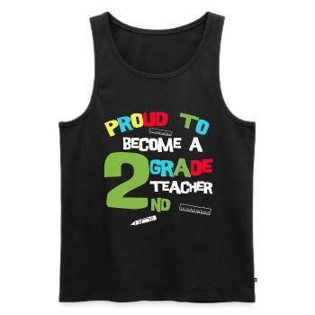 Teacher Tshirt 2nd grade Teacher Training Teacher School - Men's Premium Organic Tank Top - black - Front - AI Model Male 178 light (178cm)