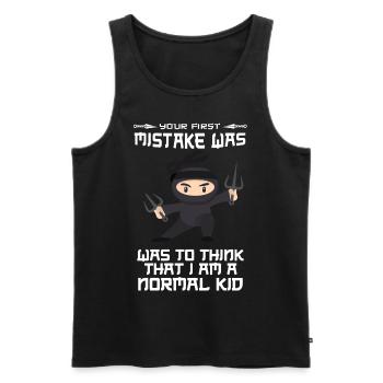 Ninja - Männer Premium Bio Tank Top - Schwarz - Vorne - AI Model Male 178 light (178cm)