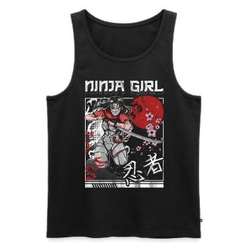 Ninja - Männer Premium Bio Tank Top - Schwarz - Vorne - AI Model Male 178 light (178cm)