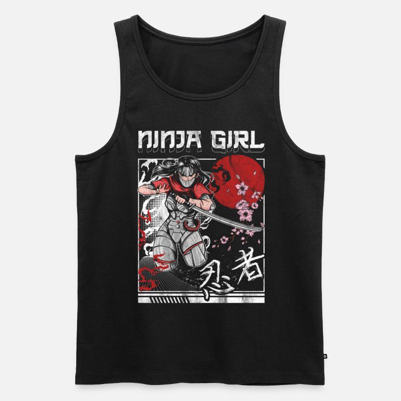 Ninja - Männer Premium Bio Tank Top - Schwarz