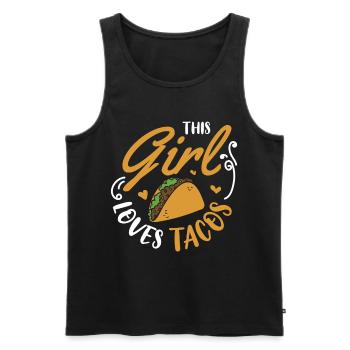 Taco Mexico Food Fast Food Nachos Fiesta Salsa - Men's Premium Organic Tank Top - black - Front - AI Model Male 178 light (178cm)