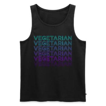 Vegetarisch Retro - Männer Premium Bio Tank Top - Schwarz - Vorne - Michal (187cm)