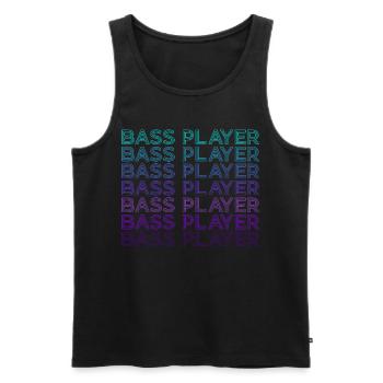 Bassist Bassist Gitarrist Gitarre Retro - Männer Premium Bio Tank Top - Schwarz - Vorne - AI Model Male 178 light (178cm)