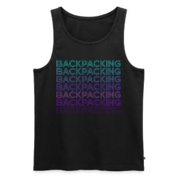 Backpacking Camping Hiking Retro - Men's Premium Organic Tank Top - black - Front - Michal (187cm)