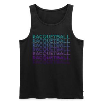 Racquetball Trainer Rétro - Débardeur bio Premium Homme - noir - Devant - AI Model Male 178 light (178cm)