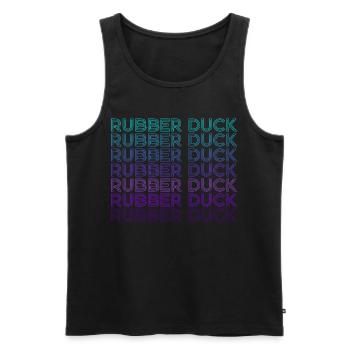 Rubber Duck Retro - Men's Premium Organic Tank Top - black - Front - Michal (187cm)