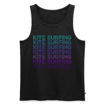 Kitesurfen Retro - Männer Premium Bio Tank Top - Schwarz - Vorne - Michal (187cm)